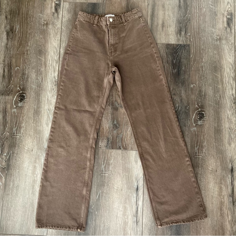Zara Brown Wide-Leg Jeans - Picture 5 of 14